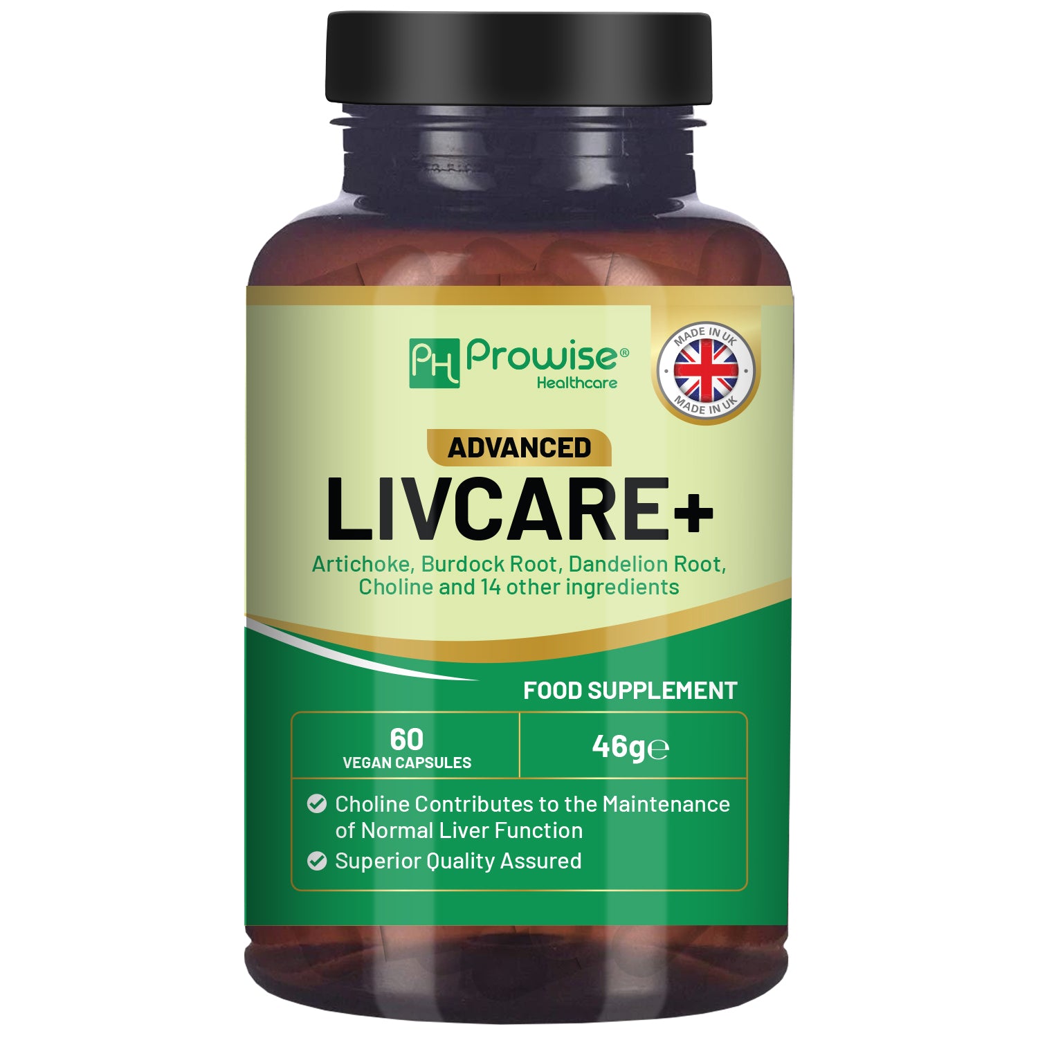 Prowise LivCare+ Liver Detox 60 Caps - For Men & Women, Cleanse & Support