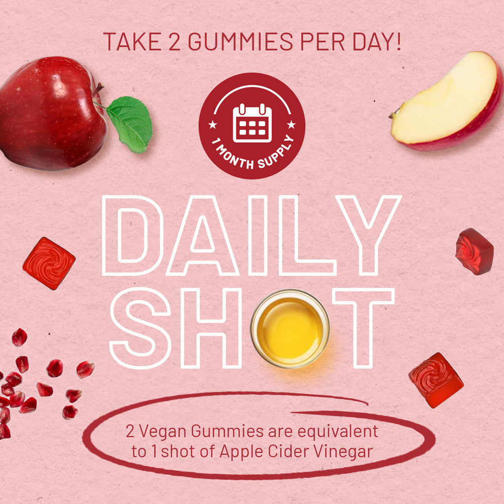 Vegan Apple Cider Vinegar Gummies 1000mg - Apple Flavour, Vitamin C, Chromium