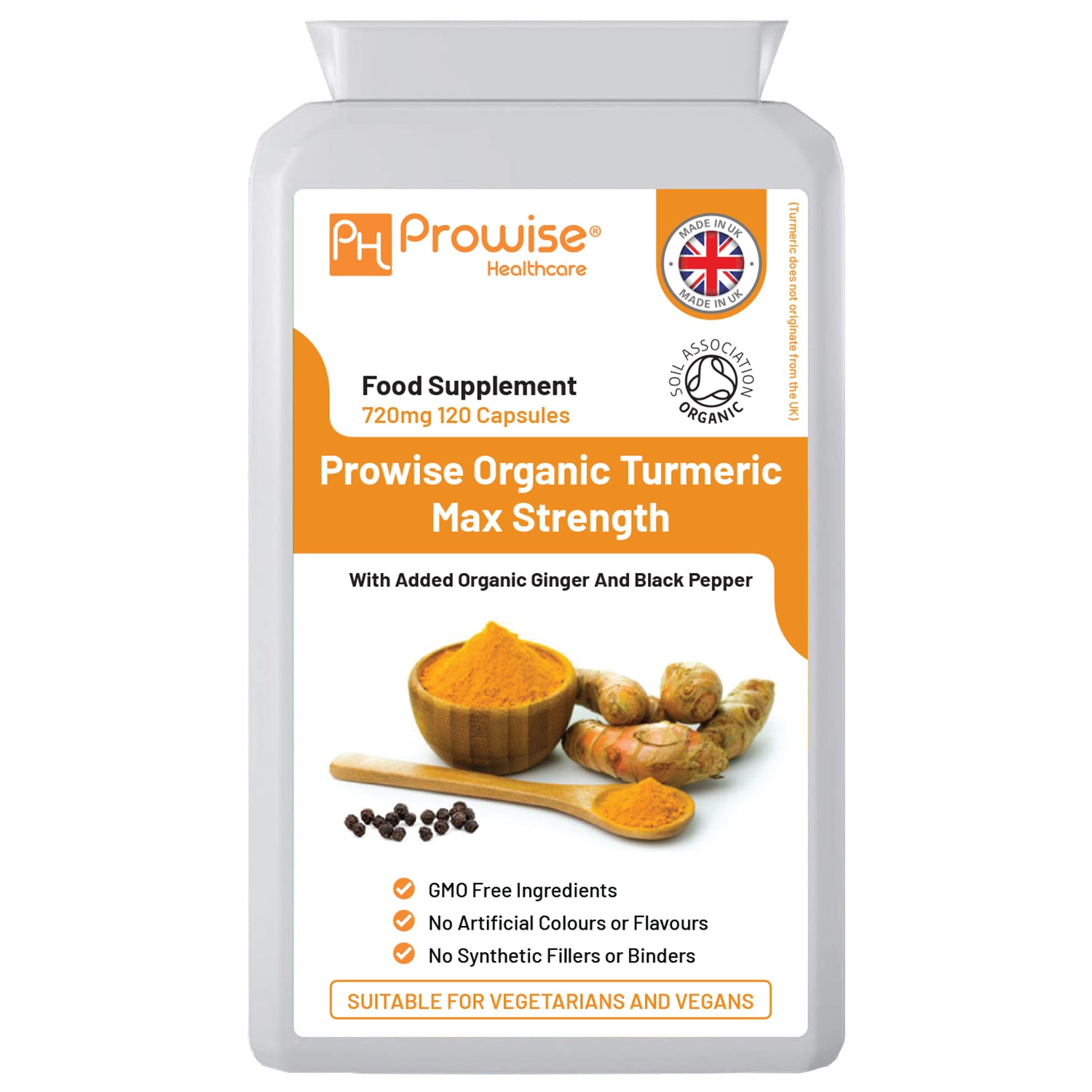 Soil Association Organic Turmeric Curcumin 670mg – 120 Vegan Capsules
