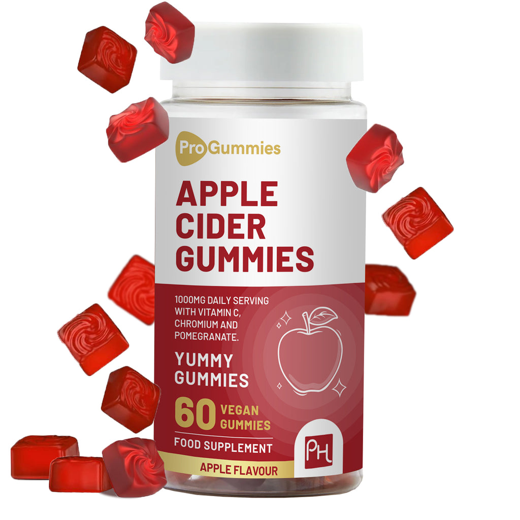 Vegan Apple Cider Vinegar Gummies 1000mg - Apple Flavour, Vitamin C, Chromium