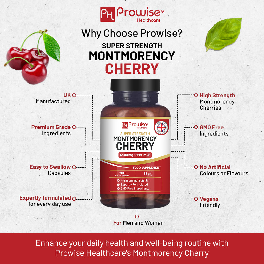 Montmorency Cherry 6400mg - 200 Capsules - High-Potency Tart Cherry