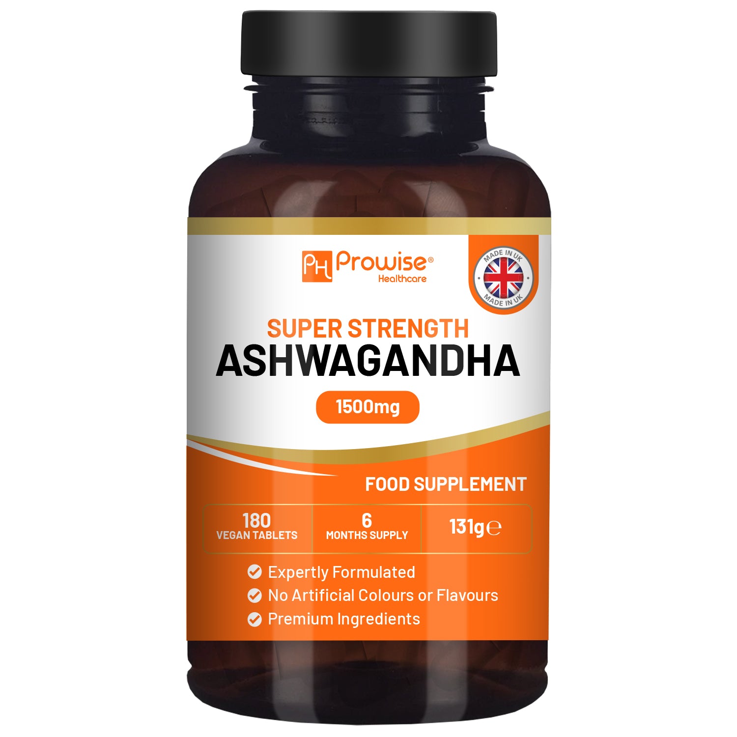 Ashwagandha 1500mg Vegan Tablets - 180 Count, 6-Month Supply
