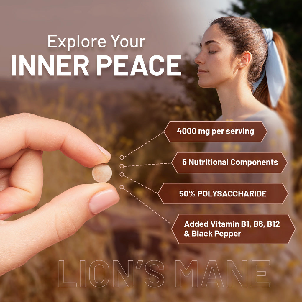 Lion's Mane 4000mg with B Vitamins & Black Pepper - 15:1 Extract