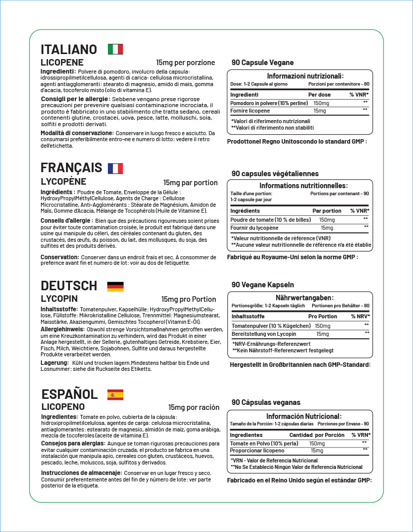 Lycopene 15mg - 90 Capsules | Prowise Healthcare