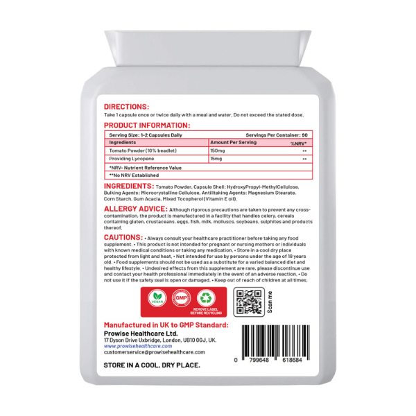 Lycopene 15mg - 90 Capsules | Prowise Healthcare