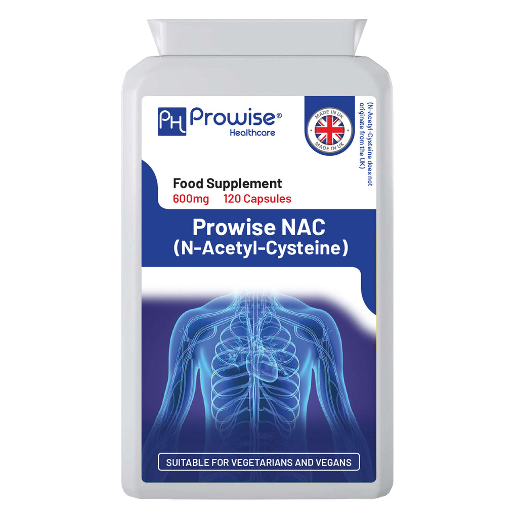 NAC N-Acetyl Cysteine 600mg - 120 Vegan Capsules, UK Made by Prowise