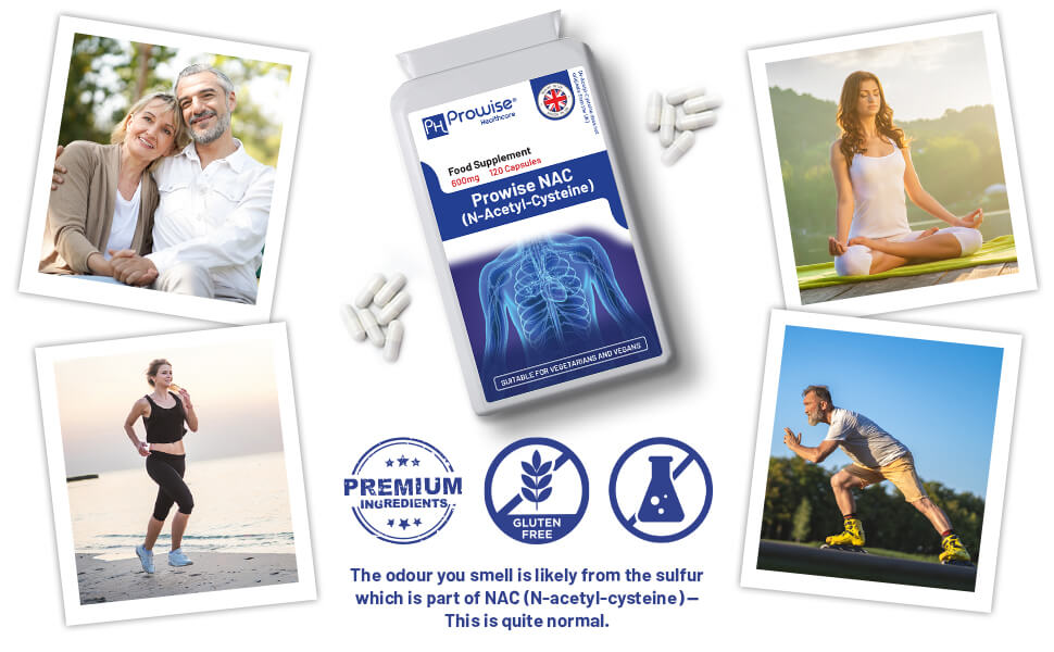 NAC N-Acetyl Cysteine 600mg - 120 Vegan Capsules, UK Made by Prowise