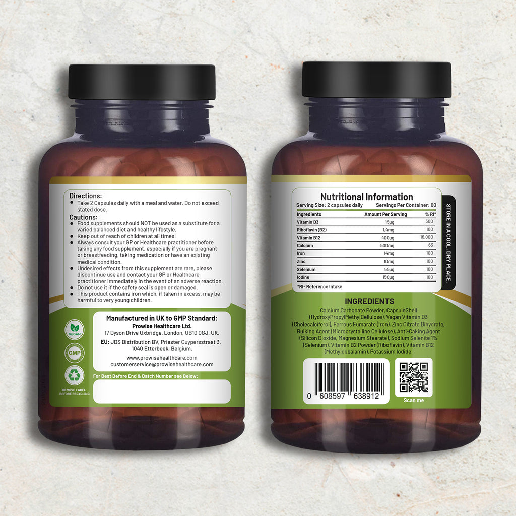 Vegan Vitality Multivitamins & Minerals - 120 Vegan Capsules by Prowise