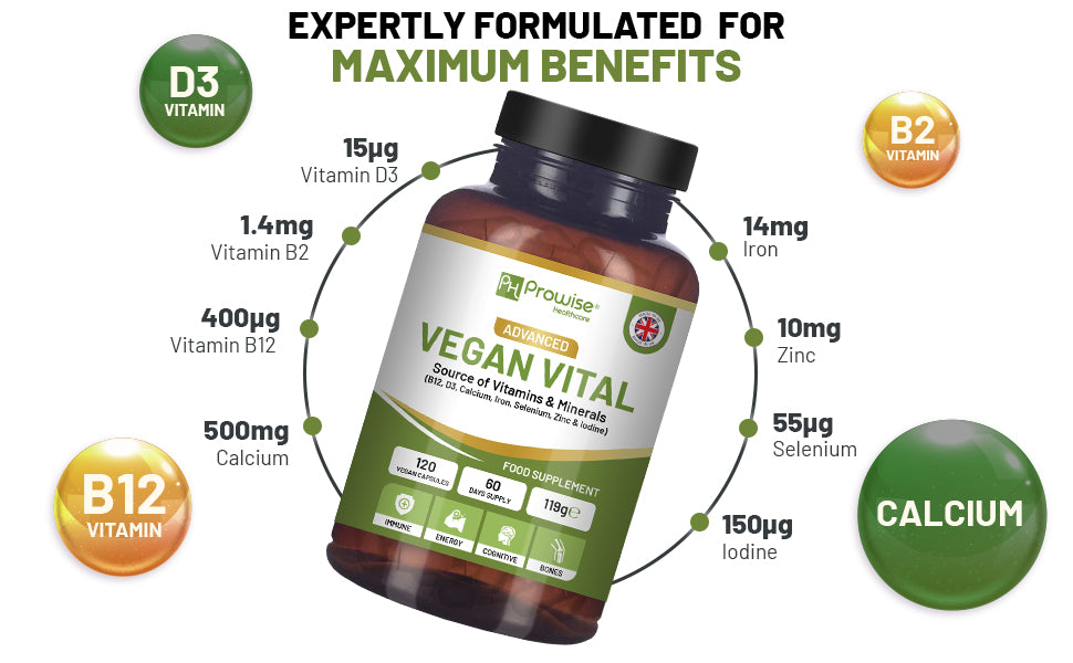 Vegan Vitality Multivitamins & Minerals - 120 Vegan Capsules by Prowise