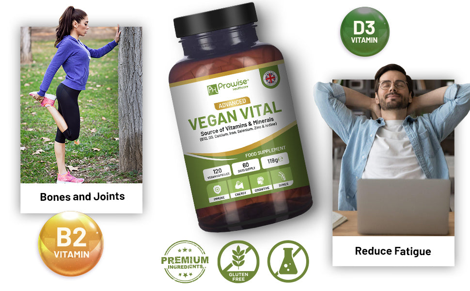 Vegan Vitality Multivitamins & Minerals - 120 Vegan Capsules by Prowise