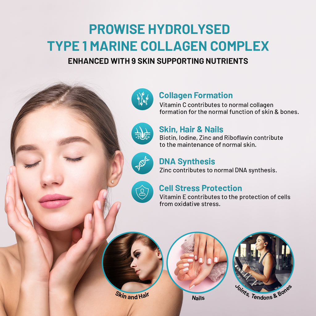 Marine Collagen + Hyaluronic Acid 1100mg - 90 Capsules for Women & Men - UK Made