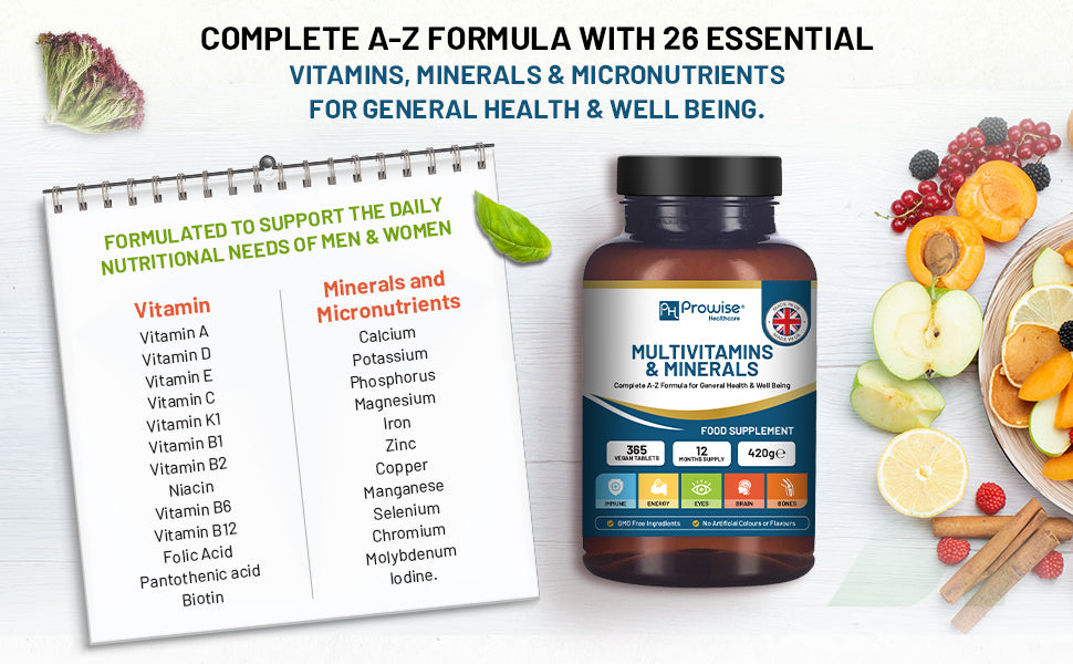 365-Day Vegan Multivitamins & Minerals – Daily Wellness Tablets