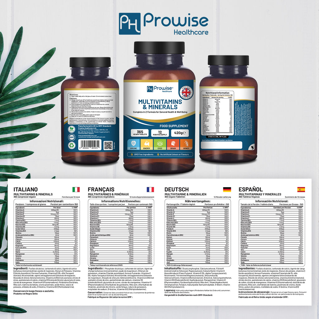 365-Day Vegan Multivitamins & Minerals – Daily Wellness Tablets